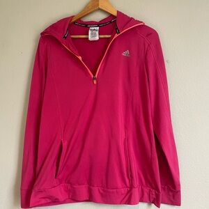 Adidas Women's Pink Quarter Zip Sweatshirt